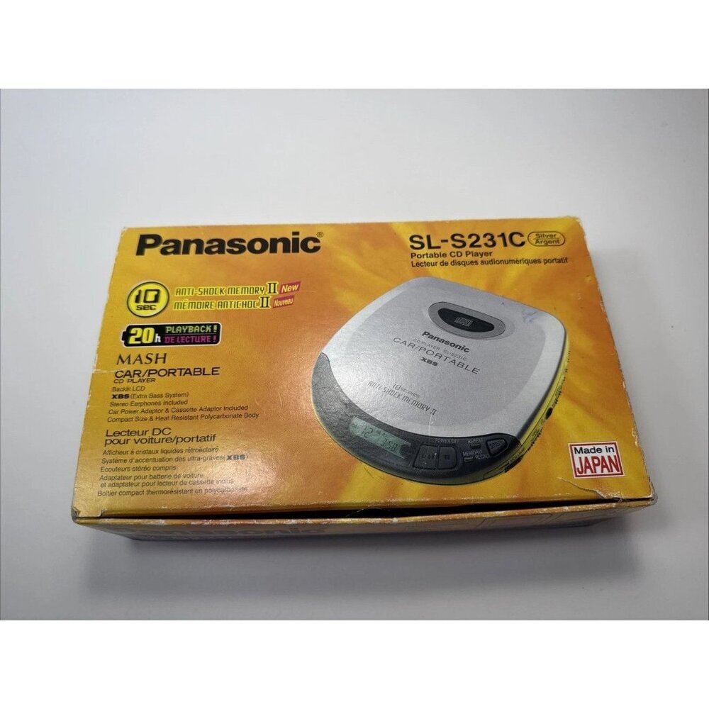 Panasonic SL-S361C Car Portable CD Player TESTED- S-XBS AntiShock, Adapters CiB